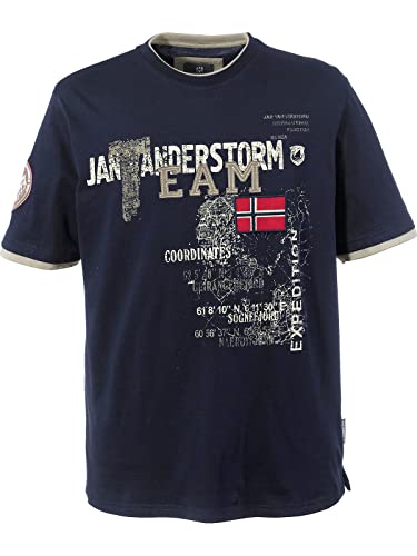 Jan Vanderstorm Herren T-Shirt Sölve dunkelblau 2XL (XXL) - 60/62 von Jan Vanderstorm