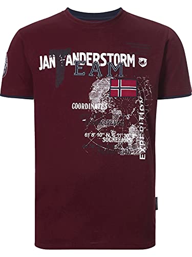 Jan Vanderstorm Herren T-Shirt Sölve dunkelrot L - 52/54 von Jan Vanderstorm