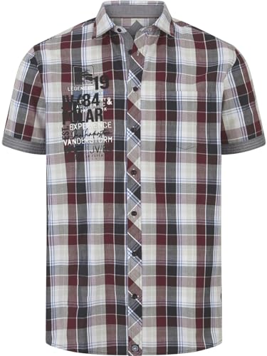 Jan Vanderstorm Herren Kurzarmhemd Afkar dunkelrot, 7XL (XXXXXXXL) - 55/56 von Jan Vanderstorm