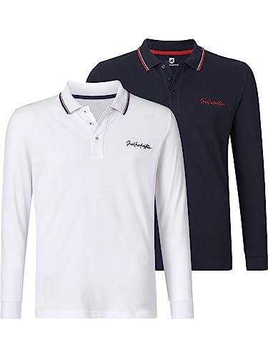 Jan Vanderstorm Herren Doppelpack Langarm-Poloshirt Teuvo dunkelblau 2XL (XXL) - 60/62 von Jan Vanderstorm