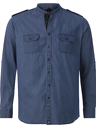 Jan Vanderstorm Herren Hemd Berde blau 2XL (XXL) - 45/46 von Jan Vanderstorm