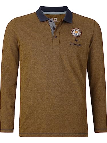 Jan Vanderstorm Herren Langarm-Poloshirt Juhani dunkelorange 2XL (XXL) - 60 / 62 von Jan Vanderstorm