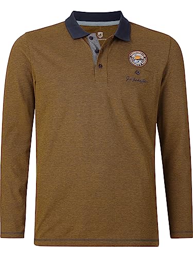 Jan Vanderstorm Herren Langarm-Poloshirt Juhani dunkelorange, XL - 56/58 von Jan Vanderstorm