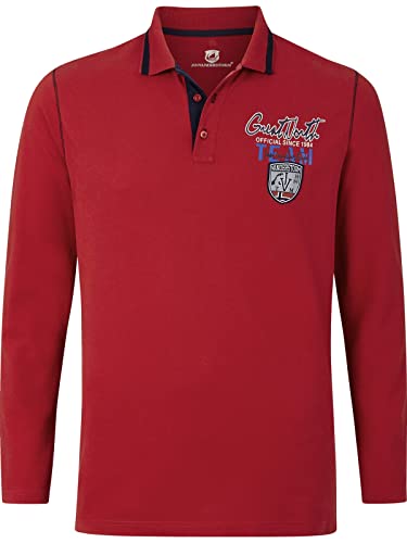 Jan Vanderstorm Herren Langarm-Poloshirt Kittu rot 2XL (XXL) - 60/62 von Jan Vanderstorm