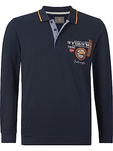Jan Vanderstorm Herren Langarm-Poloshirt Loki dunkelblau, L - 52/54 von Jan Vanderstorm