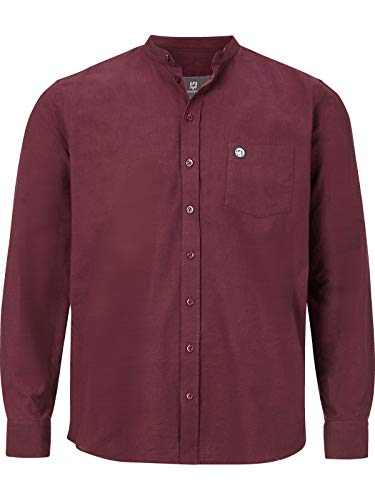 Jan Vanderstorm Herren Stehkragenhemd Kallu dunkelrot, L - 41/42 von Jan Vanderstorm