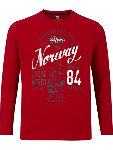 Jan Vanderstorm Herren Langarmshirt Nielson rot, 4XL (XXXXL) - 68/70 von Jan Vanderstorm