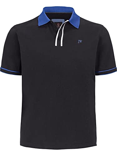 Jan Vanderstorm Herren Poloshirt Isfried Kurzarm Hemd In Übergröße, Baumwolle, Polo Shirt, Große Größe, Comfort Fit schwarz, 6XL (XXXXXXL) - 76/78 von Jan Vanderstorm