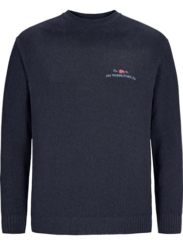 Jan Vanderstorm Herren Pullover Albrekt Gestricktes Casual Oberteil dunkelblau L - 52/54 von Jan Vanderstorm