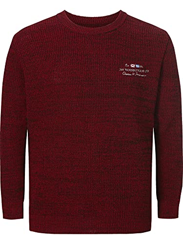 Jan Vanderstorm Herren Pullover Beetu Gestricktes Casual Oberteil dunkelrot L - 52/54 von Jan Vanderstorm