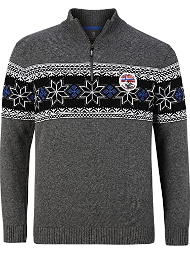 Jan Vanderstorm Herren Pullover Eeru Gestricktes Casual Oberteil dunkelgrau 4XL (XXXXL) - 68/70 von Jan Vanderstorm