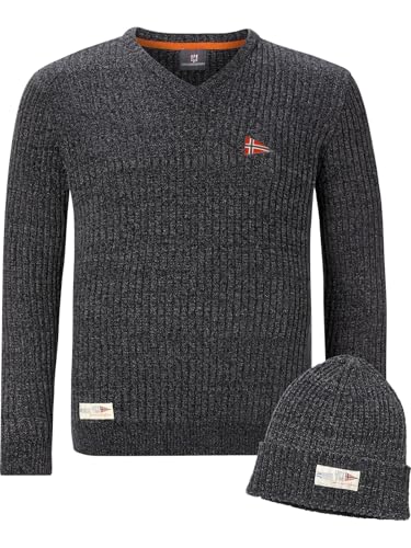 Jan Vanderstorm Herren Pullover Mit Mütze Ronai dunkelgrau, 6XL (XXXXXXL) - 76/78 von Jan Vanderstorm