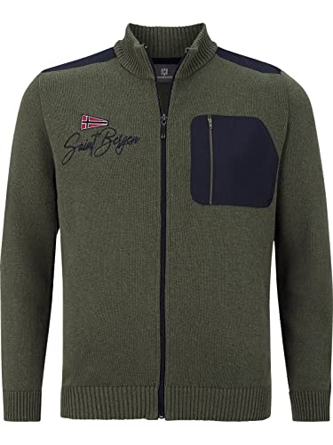 Jan Vanderstorm Herren Strickjacke Abbo Oliv 2XL (XXL) - 60/62 von Jan Vanderstorm