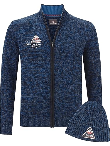 Jan Vanderstorm Herren Strickjacke Mit Mütze Apke blau 4XL (XXXXL) - 68/70 von Jan Vanderstorm