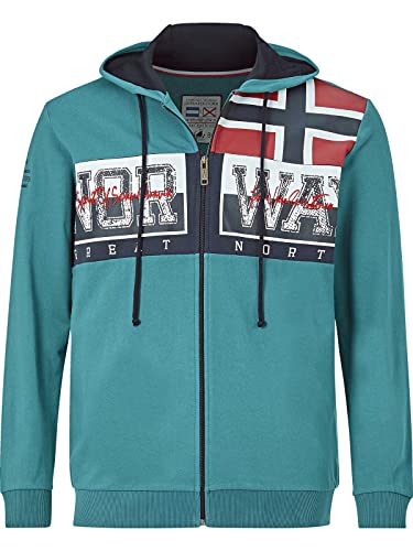 Jan Vanderstorm Herren Sweatjacke Abbe Petrol 2XL (XXL) - 60/62 von Jan Vanderstorm