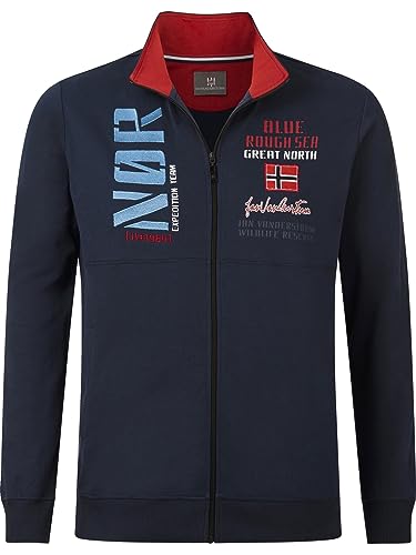 Jan Vanderstorm Herren Sweatjacke Tjarke dunkelblau 4XL (XXXXL) - 68/70 von Jan Vanderstorm