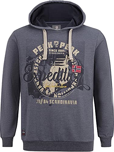 Jan Vanderstorm Herren Sweatshirt Ellmar Casual Sweater Mit Kapuze blau 3XL (XXXL) - 64/66 von Jan Vanderstorm