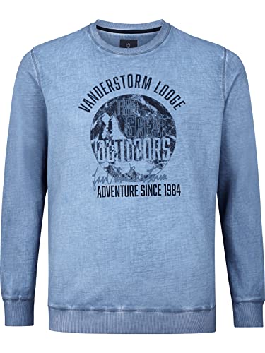 Jan Vanderstorm Herren Sweatshirt Nandrad Casual Sweater blau 5XL (XXXXXL) - 72/74 von Jan Vanderstorm