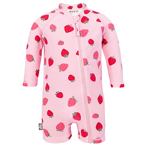 JAN & JUL Einteiliger Rashguard für Kleinkinder mit UV-Schutz für Jungen und Mädchen, Rosa Erdbeere, 2 Jahre von Jan & Jul