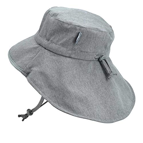 Jan & Jul Baby Adventure Sonnenhut mit Breiter Krempe und Nackenschutz (M: 6-24 Monate, Grau) von Jan & Jul