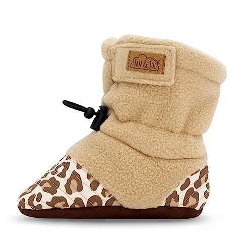 Jan & Jul Babyschuhe für Jungen, Verstellbare Fleece Booties (Leopard, 3-12 Monate) von Jan & Jul