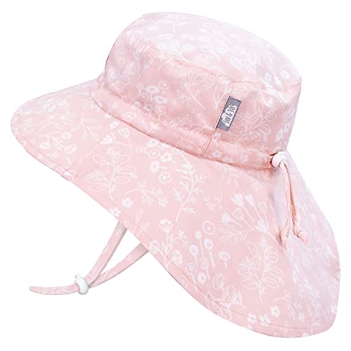 Jan & Jul Baby Sonnenhut für Mädchen mit UV-Schutz Reine Baumwolle (Prärieblumen, 0-6 Monate) von Jan & Jul