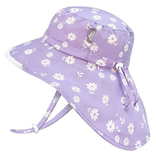 Jan & Jul Cotton Adventure Toddler Sun-Hat with Wide Brim (M: 6-24 Months, Purple Daisy) von Jan & Jul