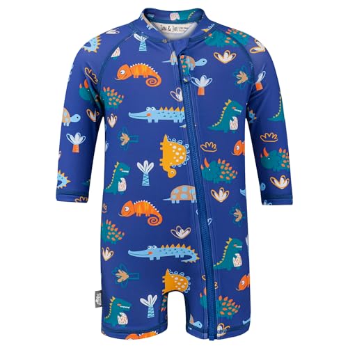 Jan & Jul Einteiliger Rashguard für Kleinkinder mit UV-Schutz für Jungen und Mädchen, Dino Buddies, 6-12 Monate von Jan & Jul