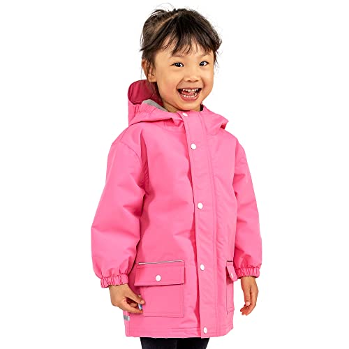 Jan & Jul Mädchen Wasserdichte Jacke, Kapuzen-Regenmantel für Kinder (Wassermelonenrosa, 4 Jahre) von Jan & Jul