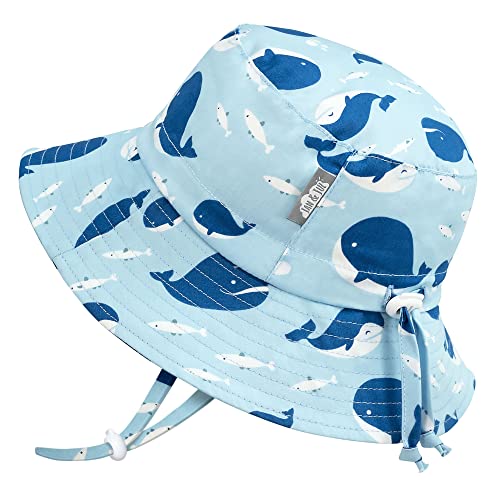 Jan & Jul Baby Sonnenhut aus Baumwolle für Jungen mit UV-Schutz UPF 50+ (Blauwal, 0-6 Monate) von Jan & Jul