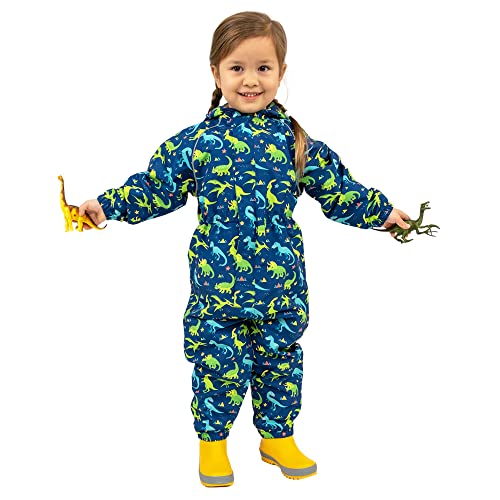 Jan & Jul Kids' Waterproof Rain Suit, Muddy Buddy for Children (Puddle-Dry: Dinoland, 5T) von Jan & Jul