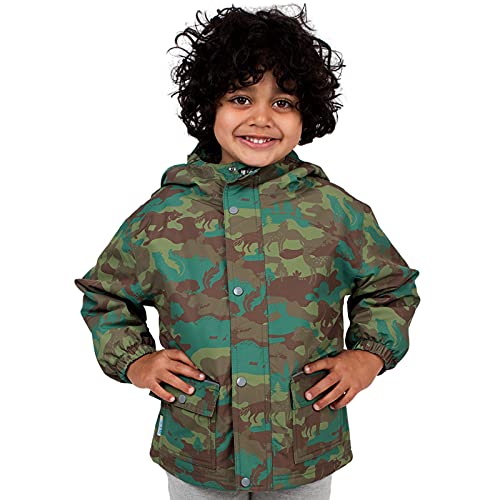 Jan & Jul Kinder Regenmantel für Kleinkinder Jungen & Mädchen, Wasserdichte Jacke (Woodland Camo, 3 Jahre) von Jan & Jul