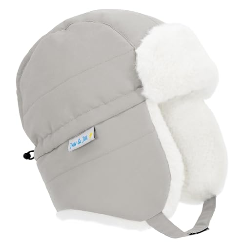 Jan & Jul Kinder Wasserdichter Isolierter Trapperhut mit Kunstpelzfutter für Winter und Schnee (Greystone, Größe L) von Jan & Jul