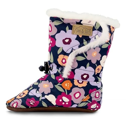 Jan & Jul Kleinkind Weiche Winterschuhe für Mädchen, Fleece-gefütterte Stiefelchen (Winterblumen, Größe: Mittelgroßes Kleinkind) von Jan & Jul