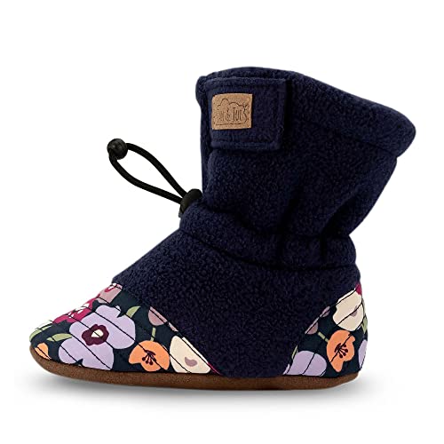 Jan & Jul Kuschelige Stay-put Baby Mädchen Booties, Fleece Winterschuh (Winterblumen, 3-12 Monate) von Jan & Jul