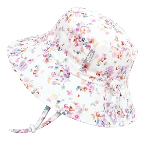 Jan & Jul Mädchen Baumwoll-Bucket Hat, Verstellbarer Sonnenhut mit 50+ UPF für Babys und Kleinkinder (M: 6-24 Monate, Pretty Petals) von Jan & Jul
