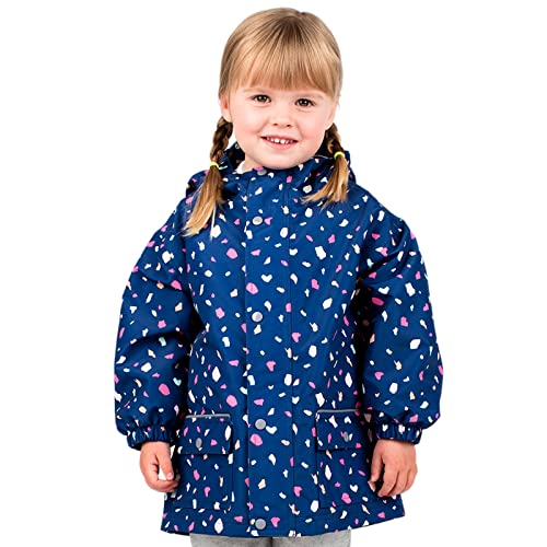 Jan & Jul Mädchen Regenmantel für Kinder, Wasserdichte Kapuzenjacke (Terrazzo, 5 Jahre) von Jan & Jul