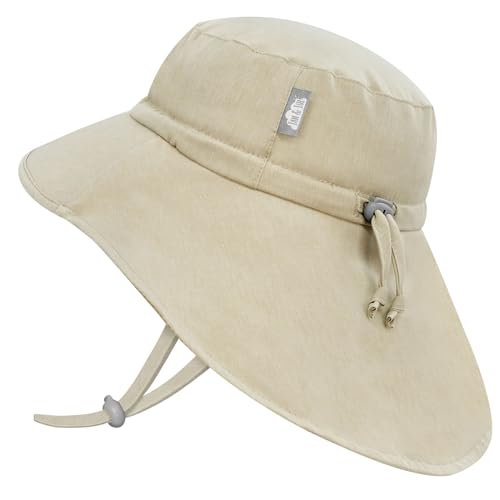 Jan & Jul Schnell Trocknender Baby UV-Sonnenhut mit Langem Nackenschutz (S: 0-6 Monate, Wheat) von Jan & Jul