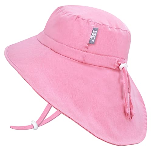 Jan & Jul Schnell Trocknender Baby UV-Sonnenhut mit Langem Nackenschutz für Mädchen (S: 0-6 Monate, Hübsches Rosa) von Jan & Jul