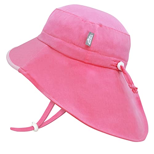 Jan & Jul Schnell Trocknender Kinder Sonnenhut für Mädchen mit UV-Schutz (XL: 5-12 Jahre, Rosa Wassermelone) von Jan & Jul