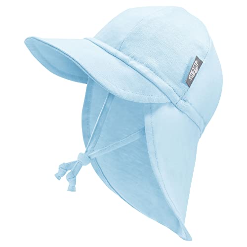 Jan & Jul Sonnenhut für Baby und Kleinkind mit Bändern (Babyblau, Größe S: 3-6 Monate) von Jan & Jul