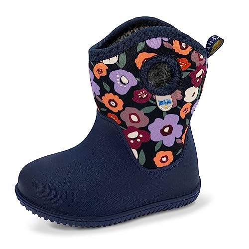 Jan & Jul Toddler Muck Boots for Girls Waterproof Easy-On (Winter Flowers, Size 25 EU) von Jan & Jul