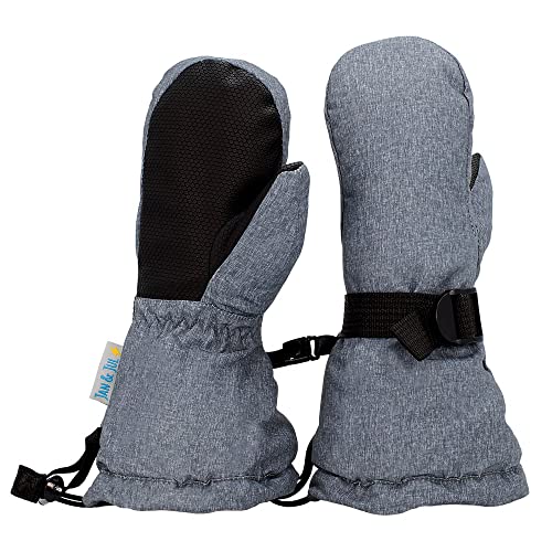 Jan & Jul Wasserdichte Schnee-Fäustlinge für Kleinkinder, isoliert und wasserdicht (Heather Grey, M: 4-6J) von Jan & Jul