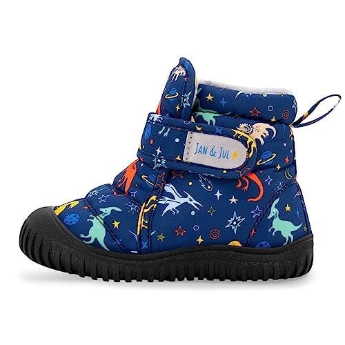 Jan & Jul Wasserabweisende Schneestiefel für Kleinkinder Jungen (Space Dinos, EU Größe 19 Kleinkinder) von Jan & Jul