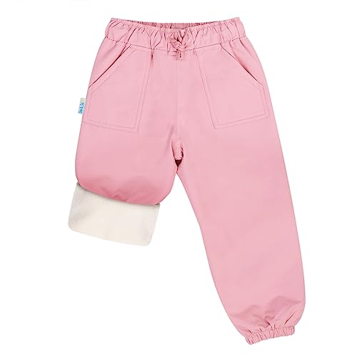 Jan & Jul Water-Proof Snow Rain Pants for Kids, Boys, Girls (Fleece-Lined: Dusty Pink, 2T) von Jan & Jul