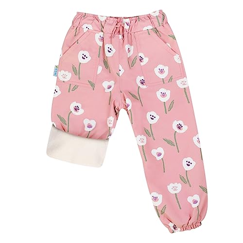 Jan & Jul Water-Proof Snow Rain Pants for Kids, Boys, Girls (Fleece-Lined: White Tulip, 2T) von Jan & Jul