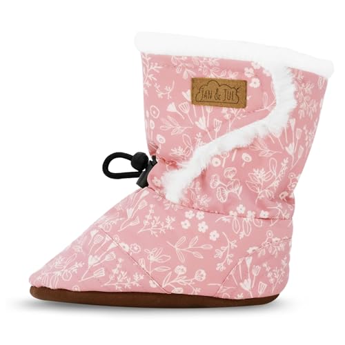 Jan & Jul Winterstiefel mit Kunstfellfutter, Innenbereich-Stiefel für Kleinkind Mädchen (Wiesenblumen, Größe: Mittelgroßes Kleinkind) von Jan & Jul