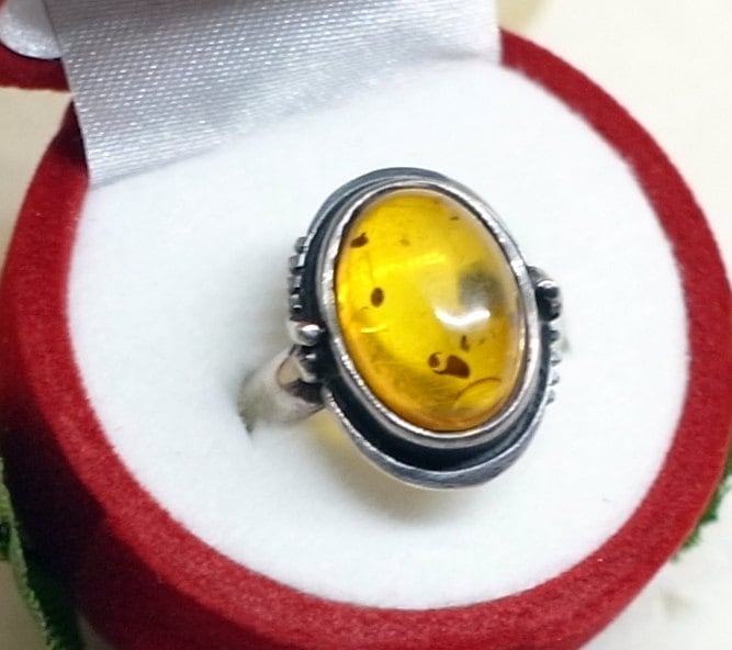 Vintage Bernstein Ring - Größe 6 Sterling Silber von JanEleven