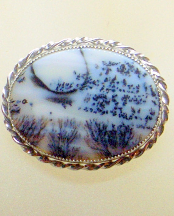 Vintage Sorrento Sterling Bild Anhänger Brosche - Signiert Silber Pin Oder Schwarz Und Weiß in Der Nähe Von Mint Zustand von JanEleven