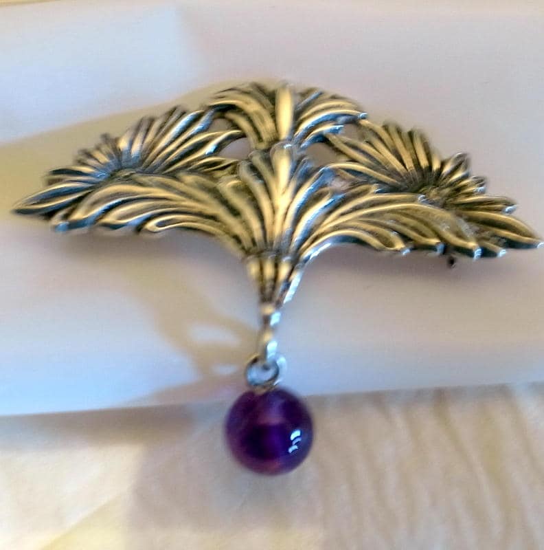 Vintage Sterling Brosche - Jugendstil Mit Amethyst von JanEleven